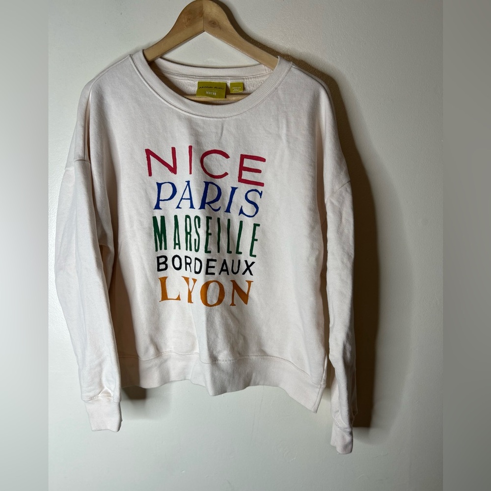 Phthalo Ruth for Maeve French cities sweatshirt from Anthropologie - Picture 1 of 6